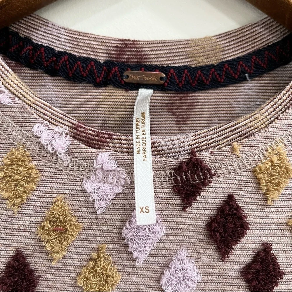 Free People Magic Carpet Diamond Terry Cloth Tee Size XS